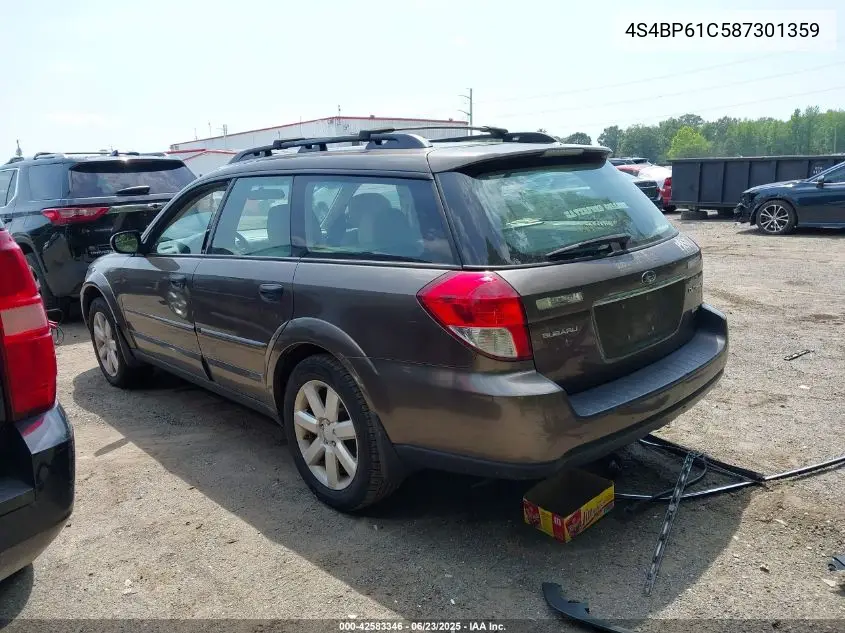 2008 Subaru Outback 2.5I/2.5I L.l. Bean Edition VIN: 4S4BP61C587301359 Lot: 42583346
