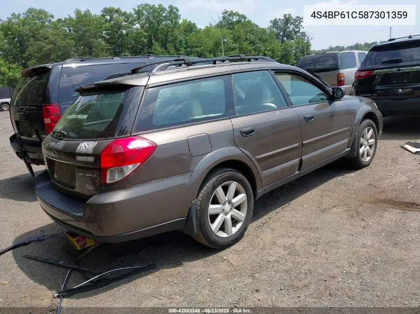 2008 Subaru Outback 2.5I/2.5I L.l. Bean Edition VIN: 4S4BP61C587301359 Lot: 42583346