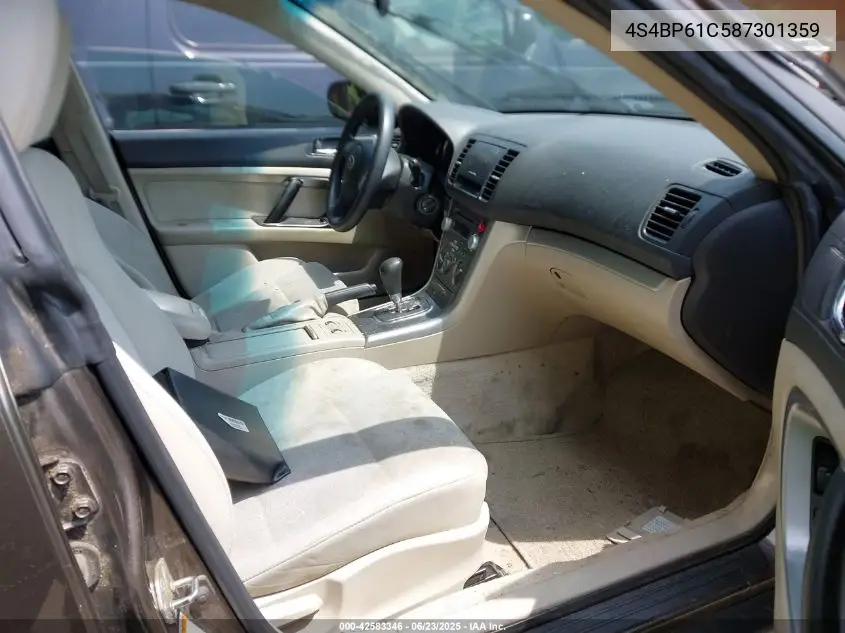 2008 Subaru Outback 2.5I/2.5I L.l. Bean Edition VIN: 4S4BP61C587301359 Lot: 42583346