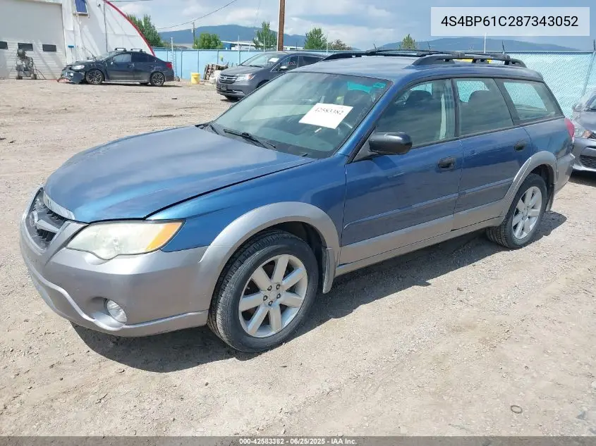 2008 Subaru Outback 2.5I/2.5I L.l. Bean Edition VIN: 4S4BP61C287343052 Lot: 42583382