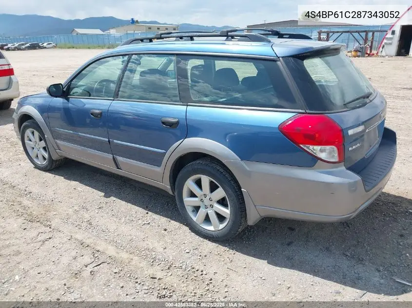 2008 Subaru Outback 2.5I/2.5I L.l. Bean Edition VIN: 4S4BP61C287343052 Lot: 42583382