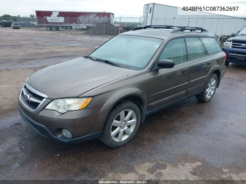 2008 Subaru Outback 2.5I/2.5I L.l. Bean Edition VIN: 4S4BP61C087362697 Lot: 42591932