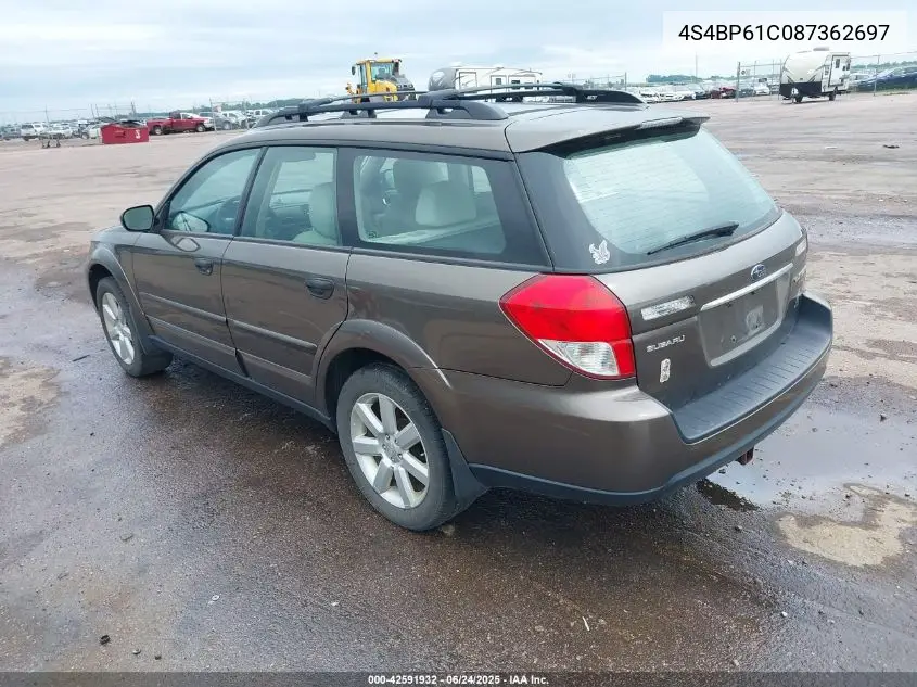 2008 Subaru Outback 2.5I/2.5I L.l. Bean Edition VIN: 4S4BP61C087362697 Lot: 42591932
