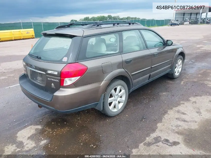 2008 Subaru Outback 2.5I/2.5I L.l. Bean Edition VIN: 4S4BP61C087362697 Lot: 42591932