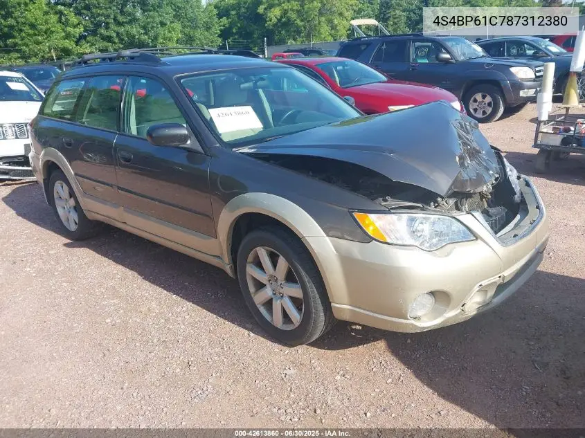 2008 Subaru Outback 2.5I/2.5I L.l. Bean Edition VIN: 4S4BP61C787312380 Lot: 42613860