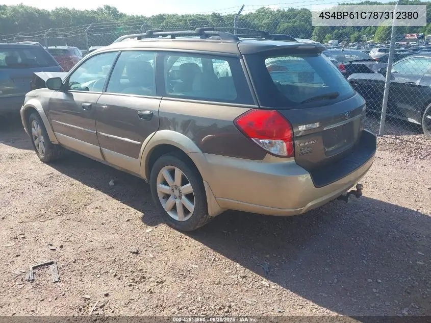 2008 Subaru Outback 2.5I/2.5I L.l. Bean Edition VIN: 4S4BP61C787312380 Lot: 42613860