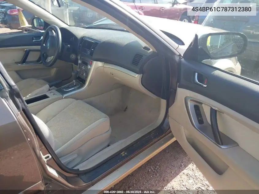2008 Subaru Outback 2.5I/2.5I L.l. Bean Edition VIN: 4S4BP61C787312380 Lot: 42613860