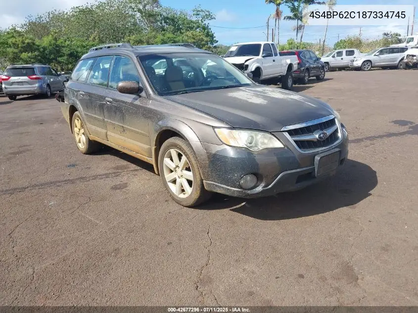 2008 Subaru Outback 2.5I Limited/2.5I Limited L.l. Bean Edition VIN: 4S4BP62C187334745 Lot: 42677296