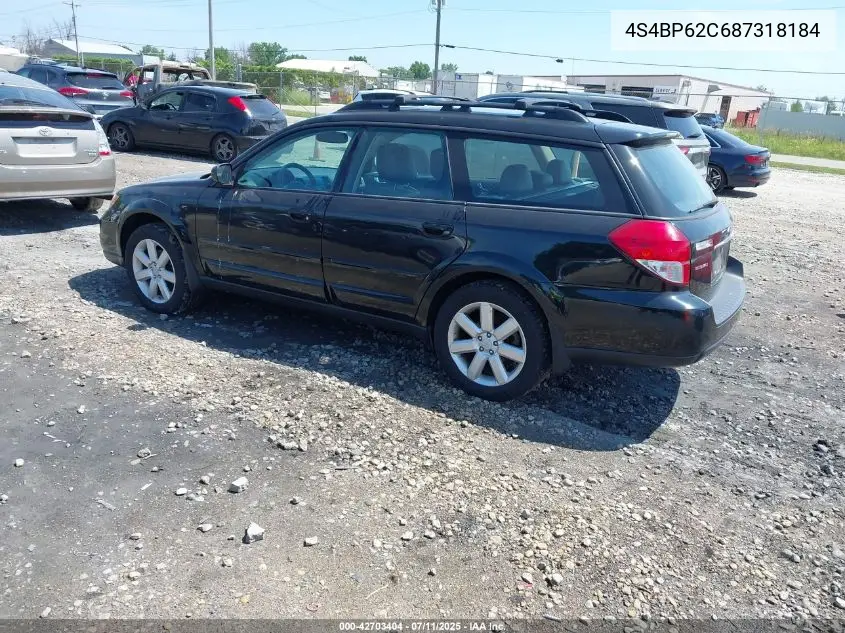 2008 Subaru Outback 2.5I Limited/2.5I Limited L.l. Bean Edition VIN: 4S4BP62C687318184 Lot: 42703404