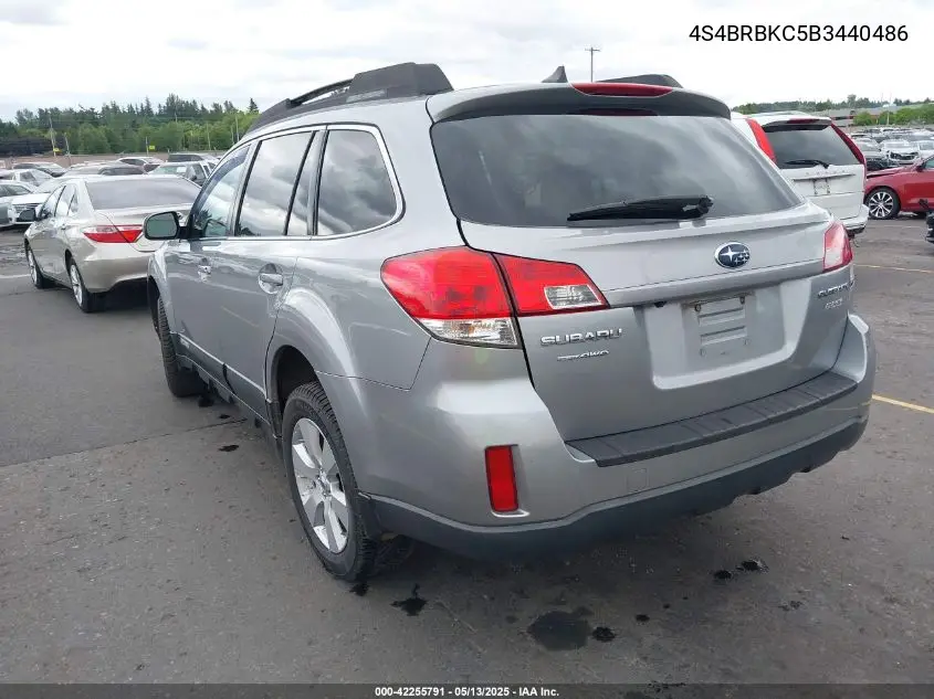 2011 Subaru Outback 2.5I Limited VIN: 4S4BRBKC5B3440486 Lot: 42255791