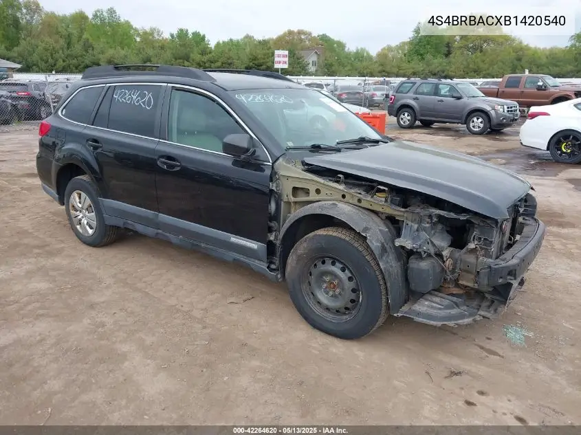 2011 Subaru Outback 2.5I VIN: 4S4BRBACXB1420540 Lot: 42264620