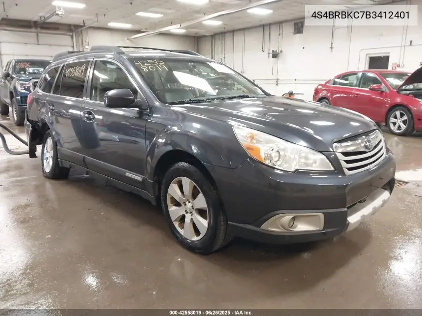 2011 Subaru Outback 2.5I Limited VIN: 4S4BRBKC7B3412401 Lot: 42558019
