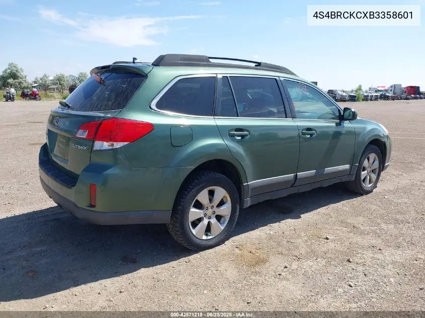 2011 Subaru Outback 2.5I Limited VIN: 4S4BRCKCXB3358601 Lot: 42571218