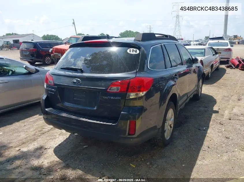 2011 Subaru Outback 2.5I Limited VIN: 4S4BRCKC4B3438685 Lot: 42590567