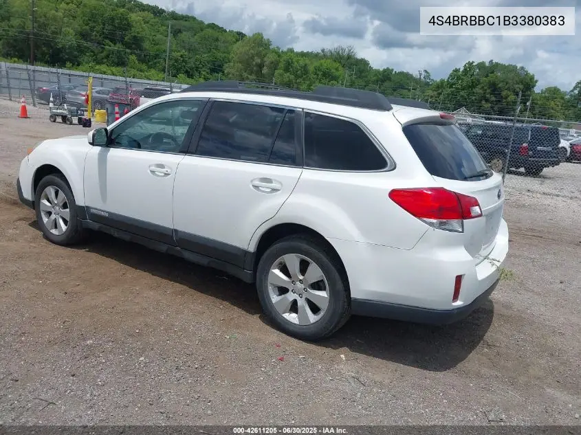 2011 Subaru Outback 2.5I Premium VIN: 4S4BRBBC1B3380383 Lot: 42611205