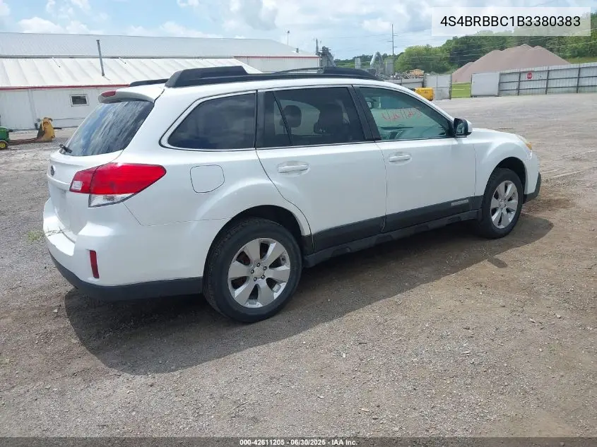 2011 Subaru Outback 2.5I Premium VIN: 4S4BRBBC1B3380383 Lot: 42611205