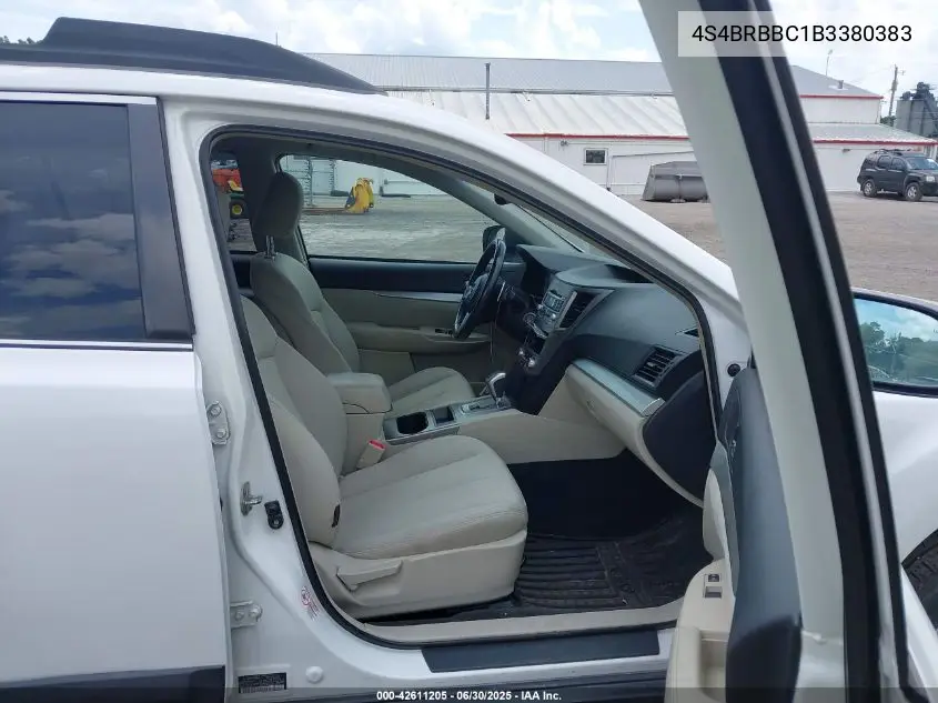 2011 Subaru Outback 2.5I Premium VIN: 4S4BRBBC1B3380383 Lot: 42611205