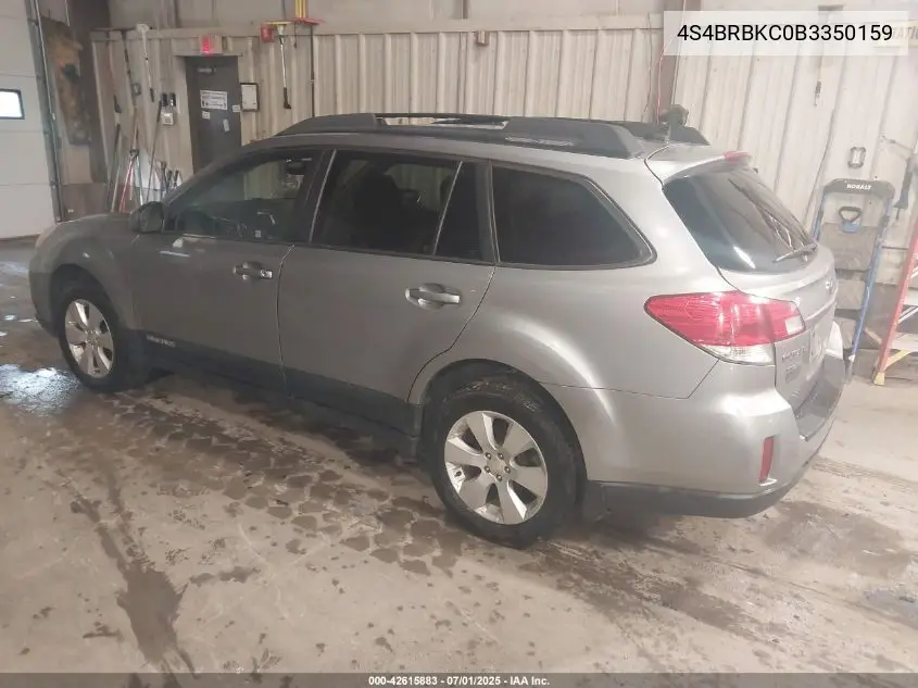 2011 Subaru Outback 2.5I Limited VIN: 4S4BRBKC0B3350159 Lot: 42615883