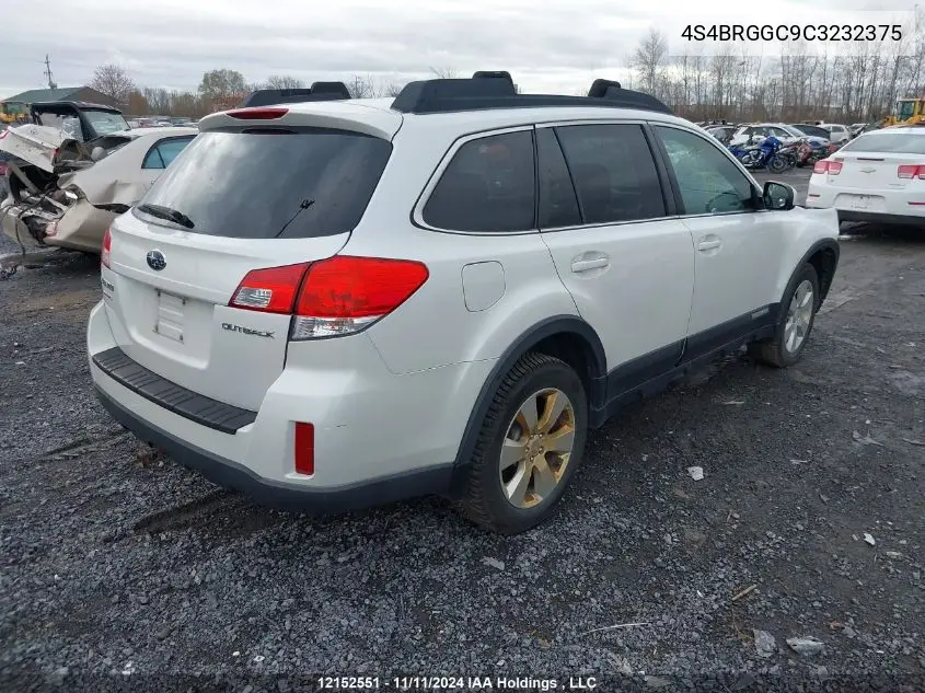 2012 Subaru Outback VIN: 4S4BRGGC9C3232375 Lot: 12152551