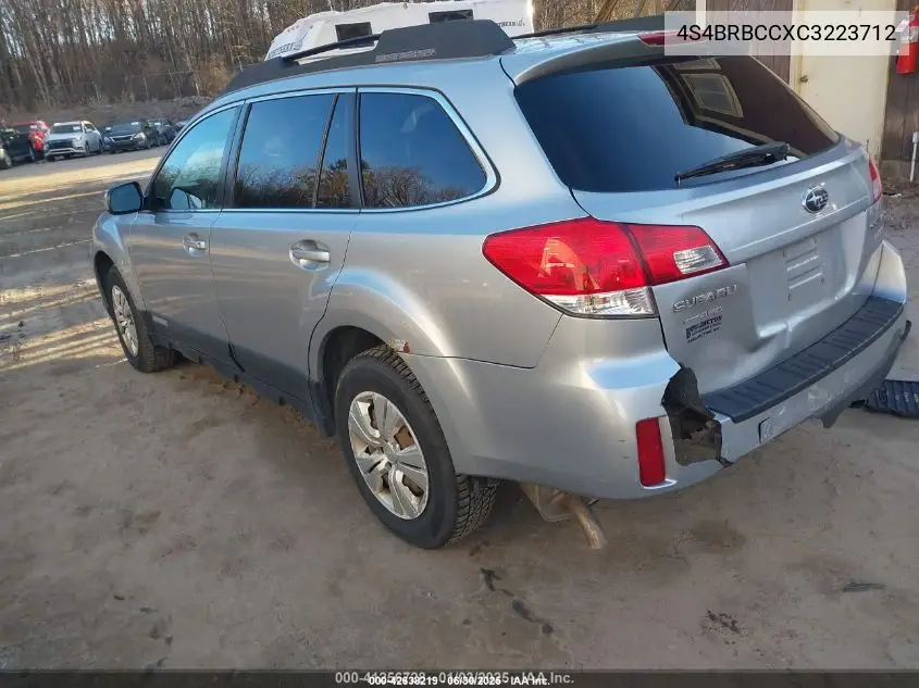 2012 Subaru Outback 2.5I Premium VIN: 4S4BRBCCXC3223712 Lot: 42638219