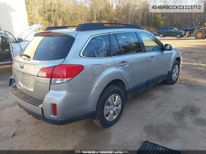 2012 Subaru Outback 2.5I Premium VIN: 4S4BRBCCXC3223712 Lot: 42638219