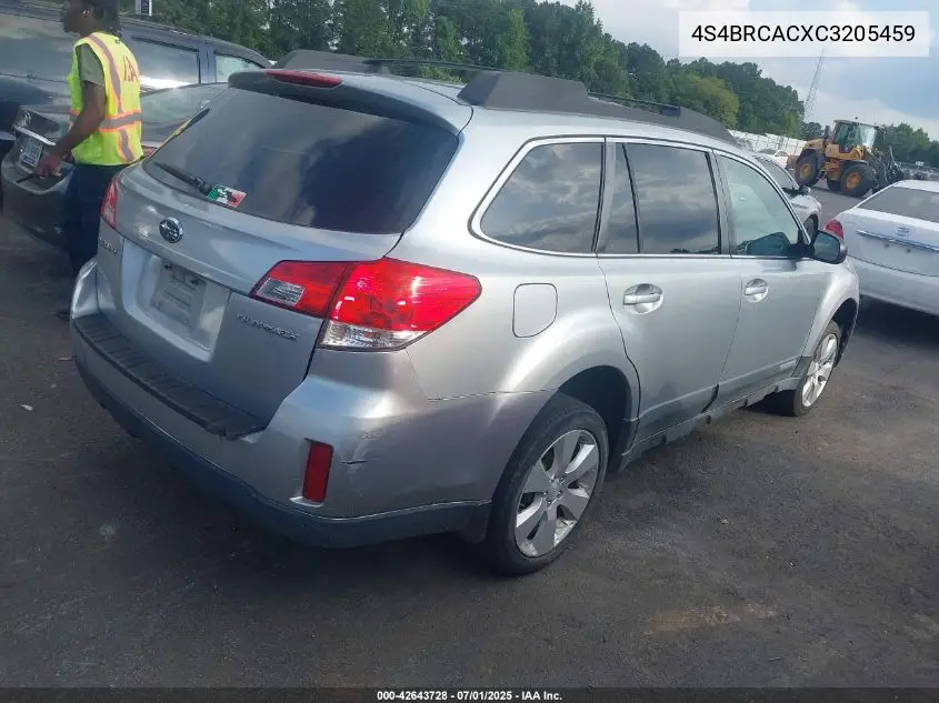 2012 Subaru Outback 2.5I VIN: 4S4BRCACXC3205459 Lot: 42643728