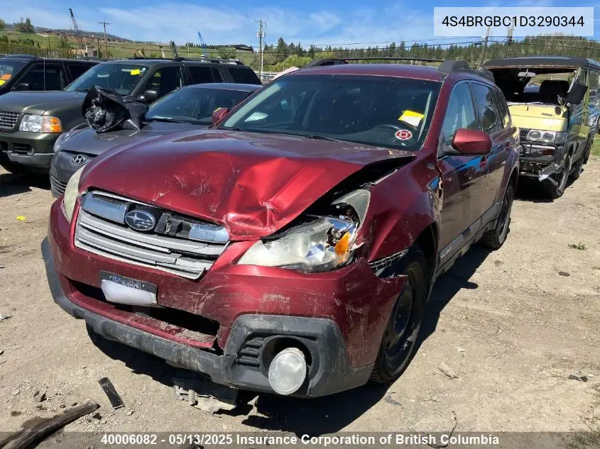 2013 Subaru Outback 2.5I Touring Package VIN: 4S4BRGBC1D3290344 Lot: 40006082