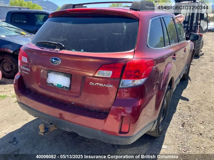 2013 Subaru Outback 2.5I Touring Package VIN: 4S4BRGBC1D3290344 Lot: 40006082