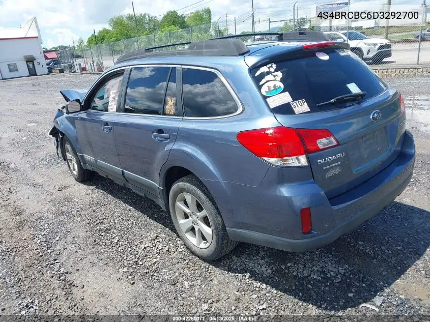 2013 Subaru Outback 2.5I Premium VIN: 4S4BRCBC6D3292700 Lot: 42260071