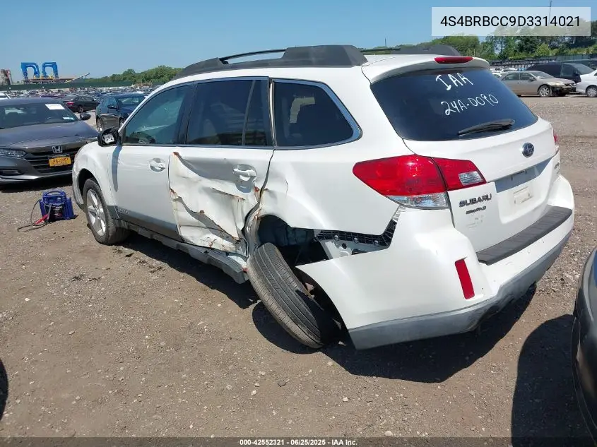 2013 Subaru Outback 2.5I Premium VIN: 4S4BRBCC9D3314021 Lot: 42552321