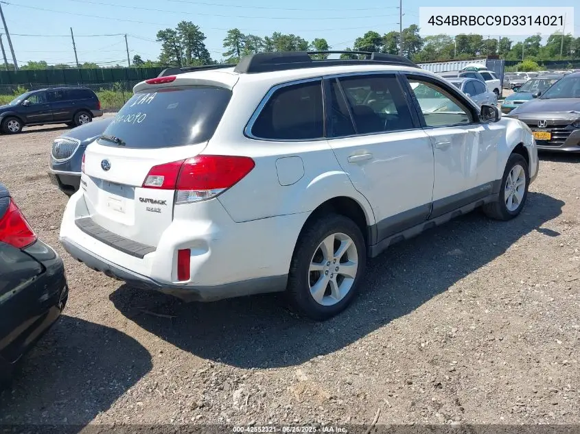 2013 Subaru Outback 2.5I Premium VIN: 4S4BRBCC9D3314021 Lot: 42552321