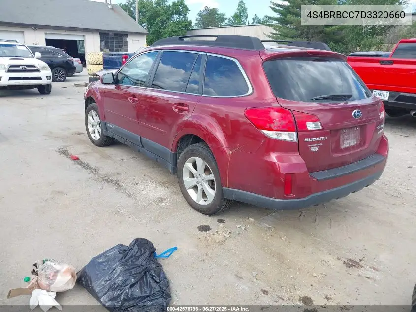 2013 Subaru Outback 2.5I Premium VIN: 4S4BRBCC7D3320660 Lot: 42578796