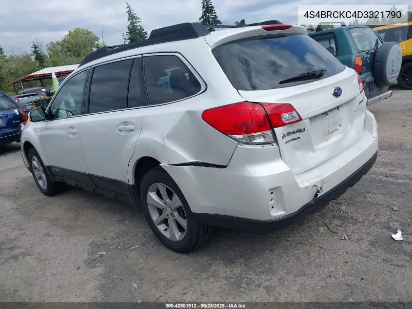 2013 Subaru Outback 2.5I Limited VIN: 4S4BRCKC4D3321790 Lot: 42581912