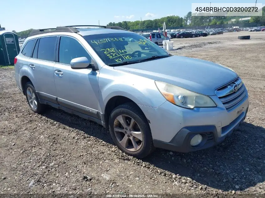 2013 Subaru Outback 2.5I Premium VIN: 4S4BRBHC0D3200272 Lot: 42591333