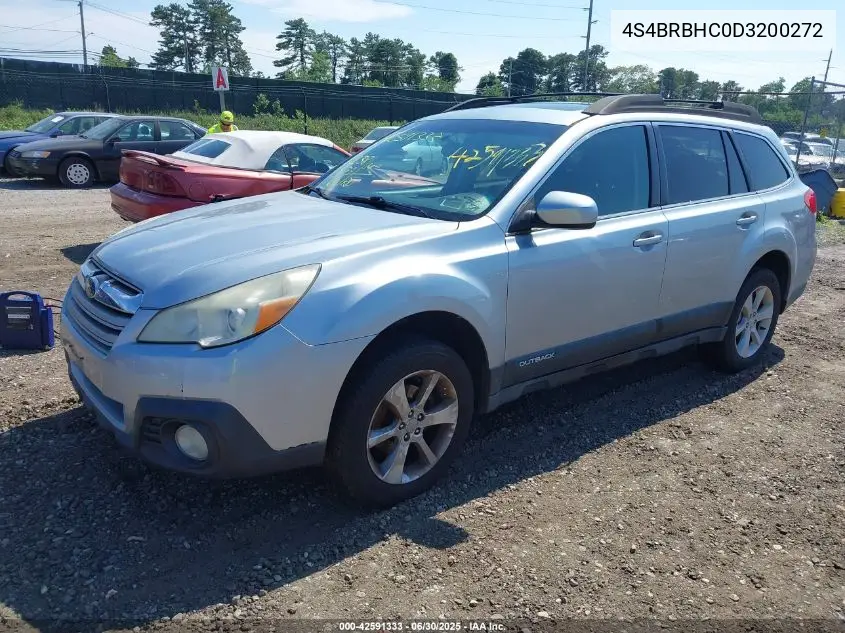 2013 Subaru Outback 2.5I Premium VIN: 4S4BRBHC0D3200272 Lot: 42591333