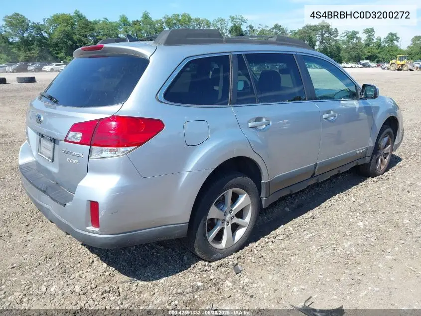 2013 Subaru Outback 2.5I Premium VIN: 4S4BRBHC0D3200272 Lot: 42591333