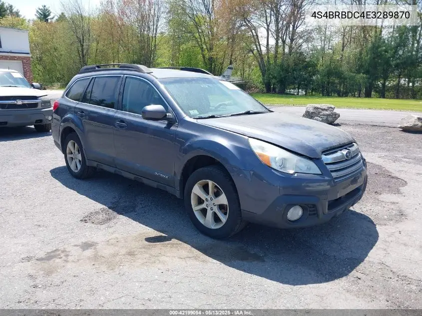 2014 Subaru Outback 2.5I Premium VIN: 4S4BRBDC4E3289870 Lot: 42199054