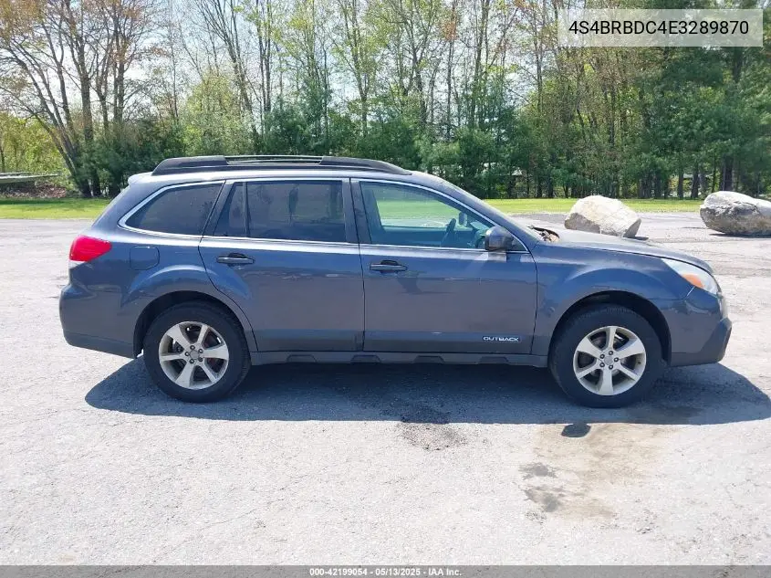 2014 Subaru Outback 2.5I Premium VIN: 4S4BRBDC4E3289870 Lot: 42199054