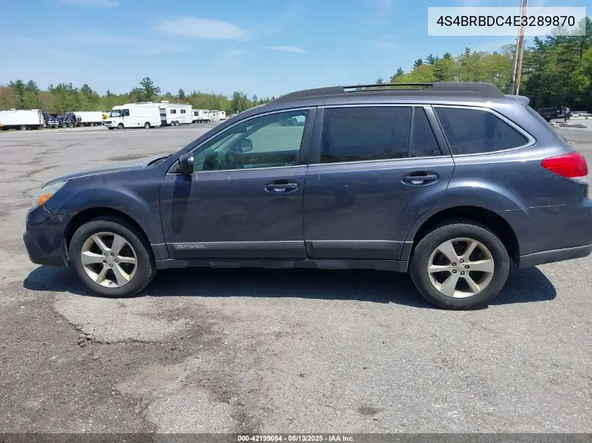 2014 Subaru Outback 2.5I Premium VIN: 4S4BRBDC4E3289870 Lot: 42199054