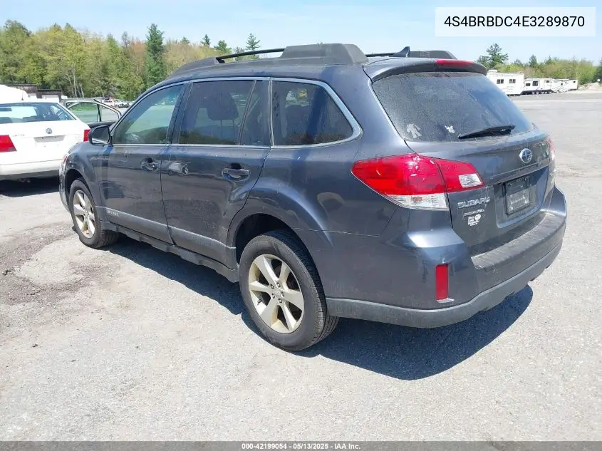 2014 Subaru Outback 2.5I Premium VIN: 4S4BRBDC4E3289870 Lot: 42199054