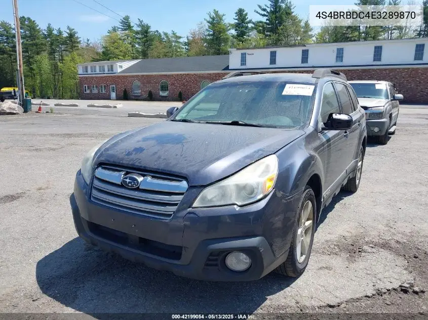 2014 Subaru Outback 2.5I Premium VIN: 4S4BRBDC4E3289870 Lot: 42199054