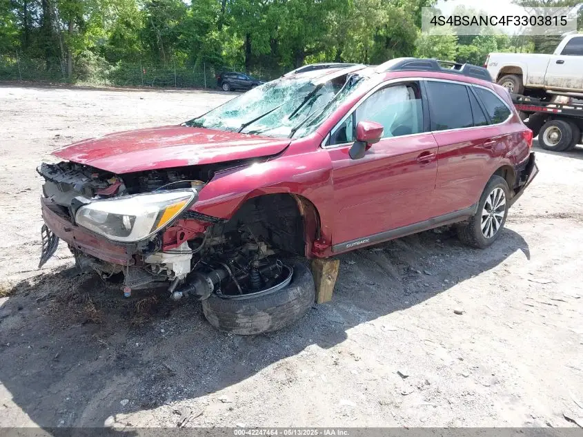 2015 Subaru Outback 2.5I Limited VIN: 4S4BSANC4F3303815 Lot: 42247464