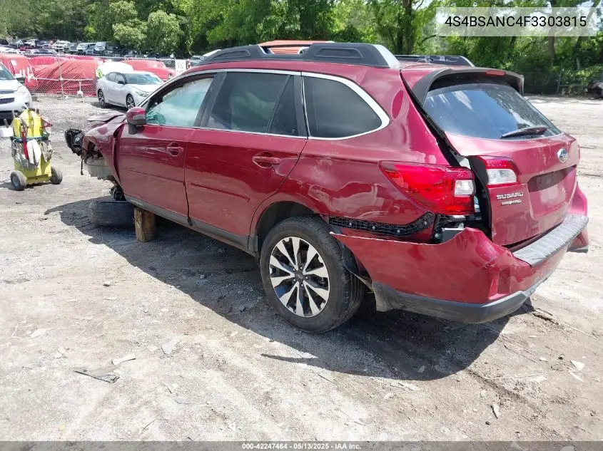 2015 Subaru Outback 2.5I Limited VIN: 4S4BSANC4F3303815 Lot: 42247464