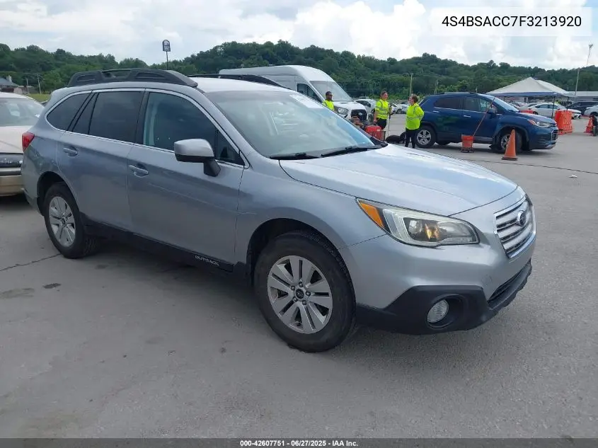 2015 Subaru Outback 2.5I Premium VIN: 4S4BSACC7F3213920 Lot: 42607751