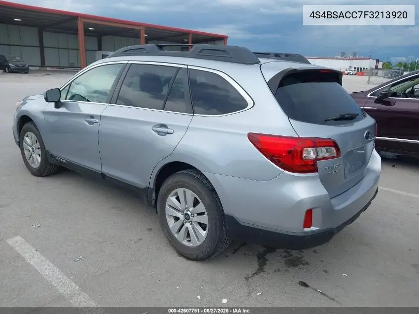 2015 Subaru Outback 2.5I Premium VIN: 4S4BSACC7F3213920 Lot: 42607751