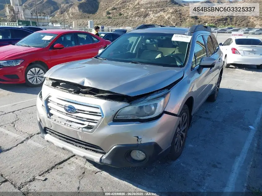 2016 Subaru Outback 2.5I Limited VIN: 4S4BSBNC6G3325337 Lot: 42598656