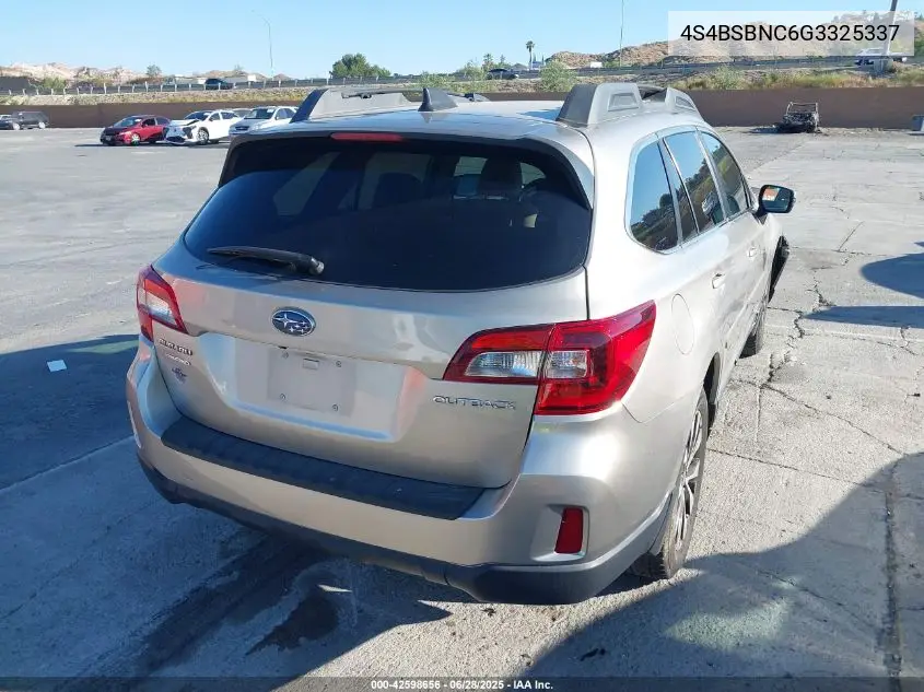 2016 Subaru Outback 2.5I Limited VIN: 4S4BSBNC6G3325337 Lot: 42598656