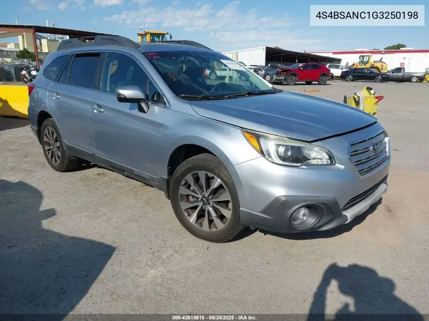 2016 Subaru Outback 2.5I Limited VIN: 4S4BSANC1G3250198 Lot: 42618618