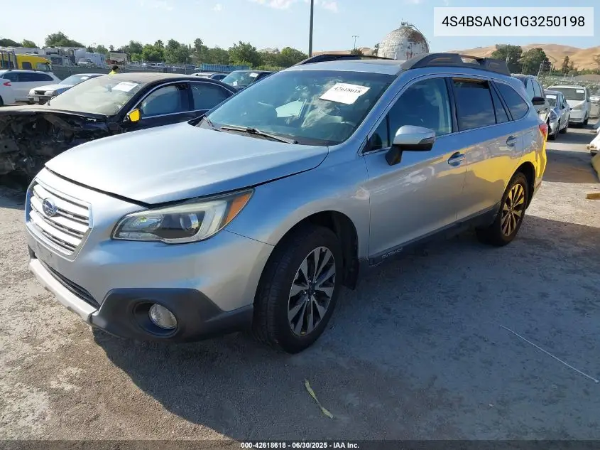 2016 Subaru Outback 2.5I Limited VIN: 4S4BSANC1G3250198 Lot: 42618618
