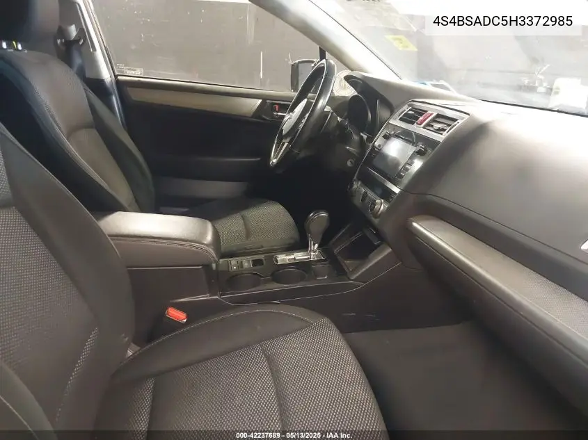 2017 Subaru Outback 2.5I Premium VIN: 4S4BSADC5H3372985 Lot: 42237689
